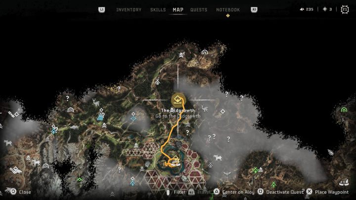 Udajcie się do wyznaczonego miejsca na północ od Pieśni Ziemi - Horizon Forbidden West: Starodrzew (The Oldgrowth) - solucja, opis przejścia - Horizon Forbidden West - poradnik do gry