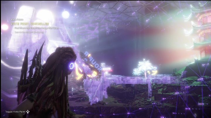 Aby znaleźć idealne miejsce do aktywacji hologramu musicie wejść na zniszczony most pokazany na screenie powyżej - Horizon Forbidden West: Punkty Vista Point - lista wszystkich - Horizon Forbidden West - poradnik do gry