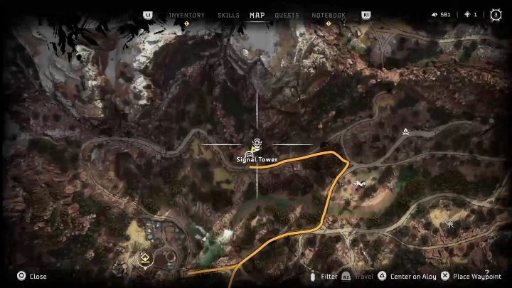 Soczewka poranka znajduje się tuż przy punkcie, w którym rozpoczyna się przygoda - wystarczy, że ruszycie w głąb mapy i niemal natychmiast traficie na wieżę sygnałową - Horizon Forbidden West: Soczewki - lista wszystkich - Horizon Forbidden West - poradnik do gry