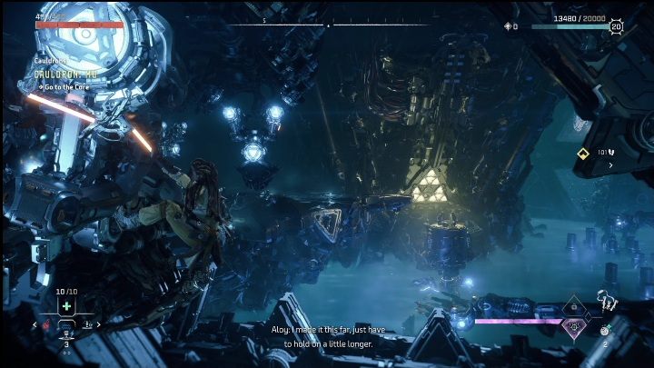 Do kolejnej części musicie dotrzeć zaczepiając się o maszynę - Horizon Forbidden West: Kocioł Mu (Cynobrzany) - lokalizacja, opis przejścia - Horizon Forbidden West - poradnik do gry