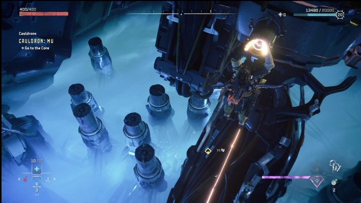 Kolejne przejście po mechanicznych ramionach i ponownie zalecany brak pośpiechu - Horizon Forbidden West: Kocioł Mu (Cynobrzany) - lokalizacja, opis przejścia - Horizon Forbidden West - poradnik do gry