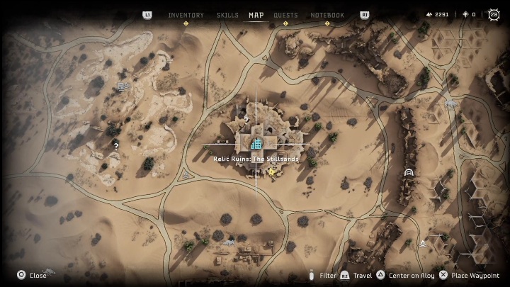 Te ruiny znajdziecie w środkowej części regionu Piaskownica, idąc na zachód od Żyrafa - Horizon Forbidden West: Ambicje to klucz - jak zdobyć? - Horizon Forbidden West - poradnik do gry