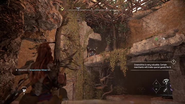 Następnie, za pomocą przyciągacza z półki, ściągnijcie skrzynię - Horizon Forbidden West: Awaryjny postój - jak zdobyć? - Horizon Forbidden West - poradnik do gry