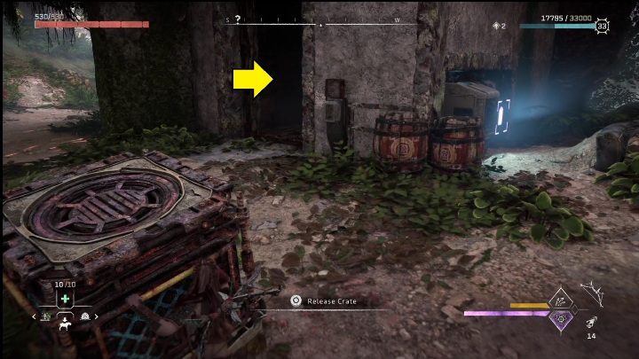 Następnie dopchnijcie skrzynię do windy - Horizon Forbidden West: Rachunek - jak zdobyć? - Horizon Forbidden West - poradnik do gry