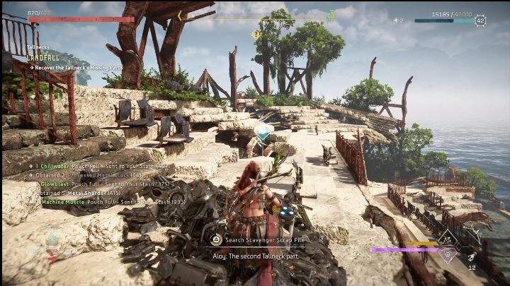 Po bezpiecznym dotarciu na górę czas przeszukać kolejną stertę elementów - Horizon Forbidden West: Żyraf (Lądowanie) - lokalizacja - Horizon Forbidden West - poradnik do gry