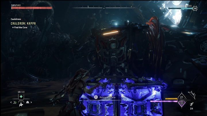 Po wyjściu z wody od razu zobaczycie świecącą platformę, której potrzebujecie - Horizon Forbidden West: Kocioł KAPPA (Ostoja strażników)- lokalizacja, opis przejścia - Horizon Forbidden West - poradnik do gry