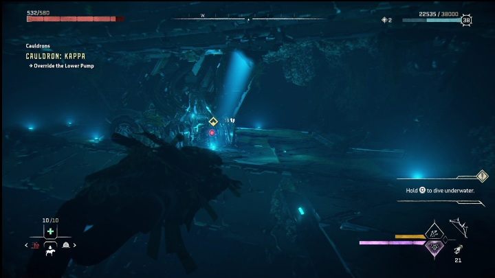 Następnie zanurkujcie i odszukajcie kolejny mechanizm wypływający na poziom wody - Horizon Forbidden West: Kocioł KAPPA (Ostoja strażników)- lokalizacja, opis przejścia - Horizon Forbidden West - poradnik do gry