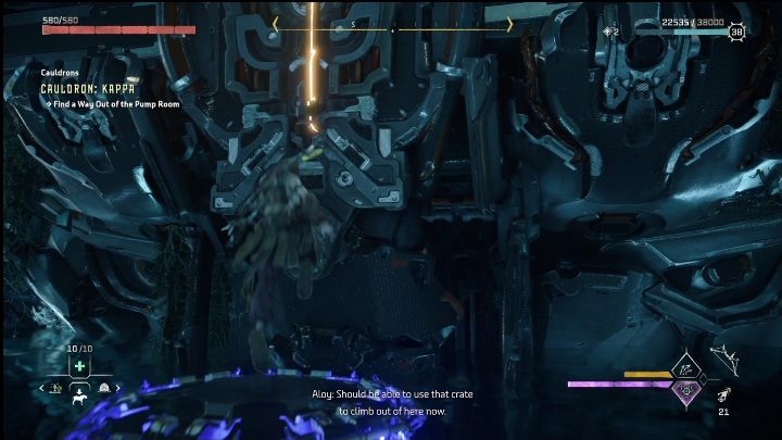 Ponownie zmieńcie poziom wody i przedostańcie się wyżej - Horizon Forbidden West: Kocioł KAPPA (Ostoja strażników)- lokalizacja, opis przejścia - Horizon Forbidden West - poradnik do gry