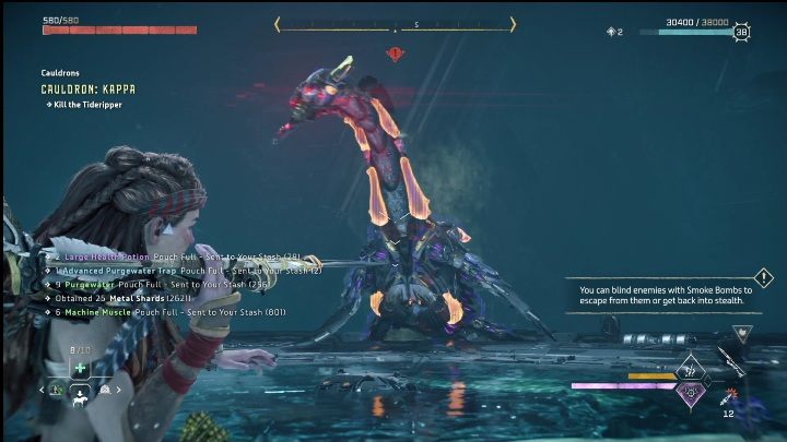 Boss to Falopruj, którego mogliście już dobrze poznać w misjach fabularnych - Horizon Forbidden West: Kocioł KAPPA (Ostoja strażników)- lokalizacja, opis przejścia - Horizon Forbidden West - poradnik do gry