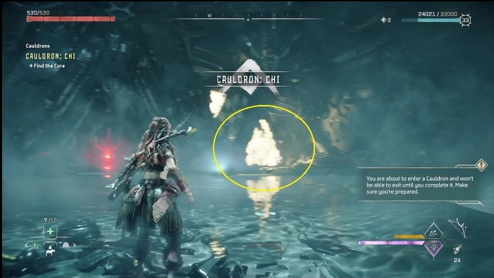 Po wejściu do kotła obaczycie kolejny niemożliwy do przejęcia włócznią element - Horizon Forbidden West: Kocioł CHI (Ostoja strażników)- lokalizacja, opis przejścia - Horizon Forbidden West - poradnik do gry