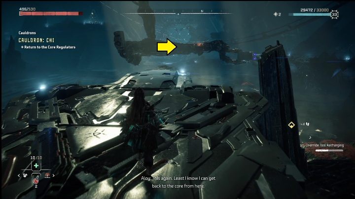 Idźcie dalej, a zobaczycie kolejny mechanizm do przejęcia - Horizon Forbidden West: Kocioł CHI (Ostoja strażników)- lokalizacja, opis przejścia - Horizon Forbidden West - poradnik do gry