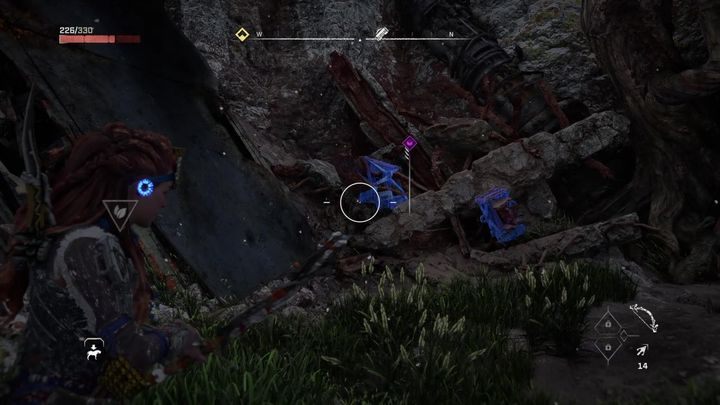 Aby wydostać tę znajdźke należy użyć przyciągacza na dwóch słupach - Horizon Forbidden West: Czarne skrzynki- lista lokalizacji - Horizon Forbidden West - poradnik do gry