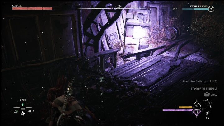 Po wejściu dalej wystarczy już jedynie skręcić w lewo i przyjrzeć się skrzynce - Horizon Forbidden West: Czarne skrzynki- lista lokalizacji - Horizon Forbidden West - poradnik do gry