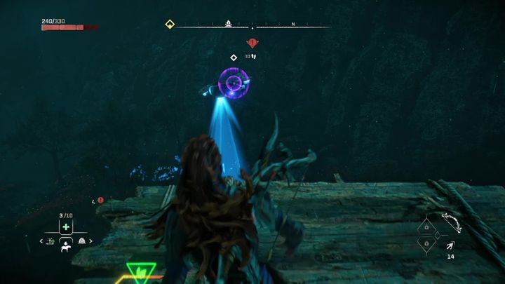 Aby się do niego dostać należy wspiąć się na klif, przy którym krąży dron - Horizon Forbidden West: Drony badawcze - lista wszystkich - Horizon Forbidden West - poradnik do gry