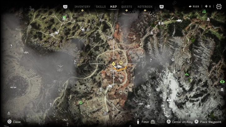 Ten dron lata pomiędzy regionami Cynobrzany a Lśniące pustkowia - Horizon Forbidden West: Drony badawcze - lista wszystkich - Horizon Forbidden West - poradnik do gry