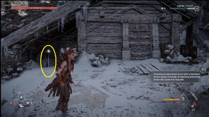 Totem schowany jest pod dachem drewnianej chatki - Horizon Forbidden West: Totemy wojenne - lista wszystkich - Horizon Forbidden West - poradnik do gry