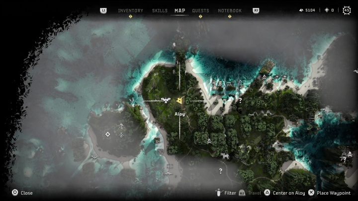 Totem znajduje na wyspie, aby się do niej dostać musicie wykonać misję główną Grobowiec Faro (Faros Tomb) - Horizon Forbidden West: Totemy wojenne - lista wszystkich - Horizon Forbidden West - poradnik do gry