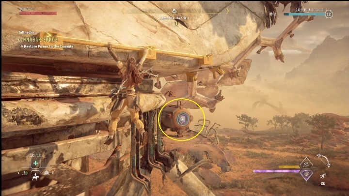 Drabiną powoli w dół, a następnie w prawo - Horizon Forbidden West: Żyraf (Cynobrzany) - lokalizacja - Horizon Forbidden West - poradnik do gry