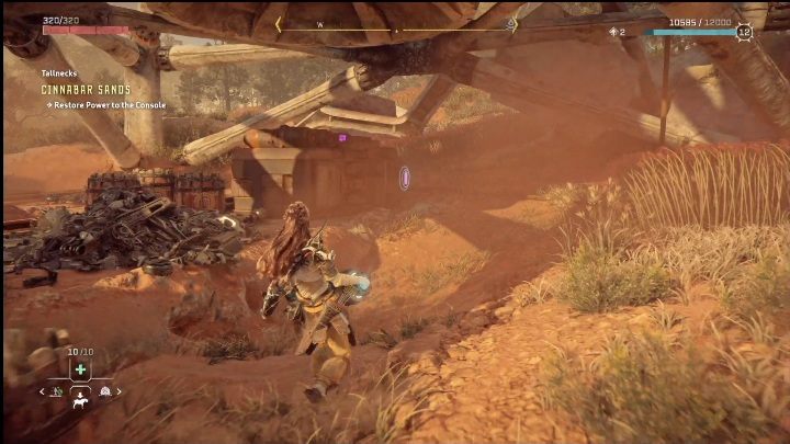 Z baterią zeskoczcie na dół - Horizon Forbidden West: Żyraf (Cynobrzany) - lokalizacja - Horizon Forbidden West - poradnik do gry