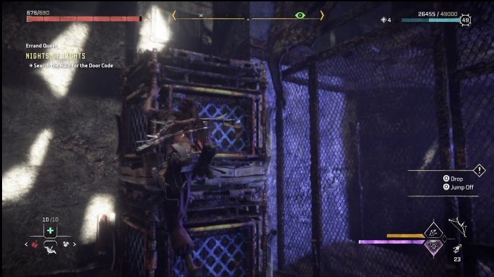 Dwie skrzynie dopchnijcie pod ścianę zabezpieczoną metalowa kratą - Horizon Forbidden West: Ustrojstwo - jak zdobyć? - Horizon Forbidden West - poradnik do gry