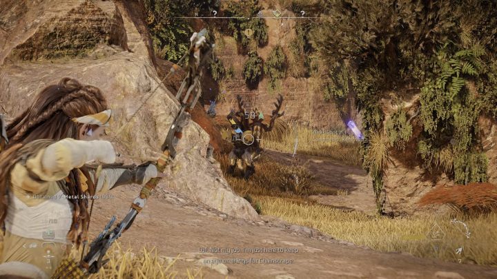 Przed obozem spotkacie maszyny atakujące uchodźców - Horizon Forbidden West: Droga Zmierzchu (The Twilight Path) - solucja, opis - Horizon Forbidden West - poradnik do gry