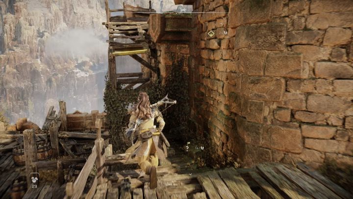 Podskoczcie do złamanych schodów, skręćcie w prawo i wejdźcie po kamiennych schodach - Horizon Forbidden West: Droga Zmierzchu (The Twilight Path) - solucja, opis - Horizon Forbidden West - poradnik do gry