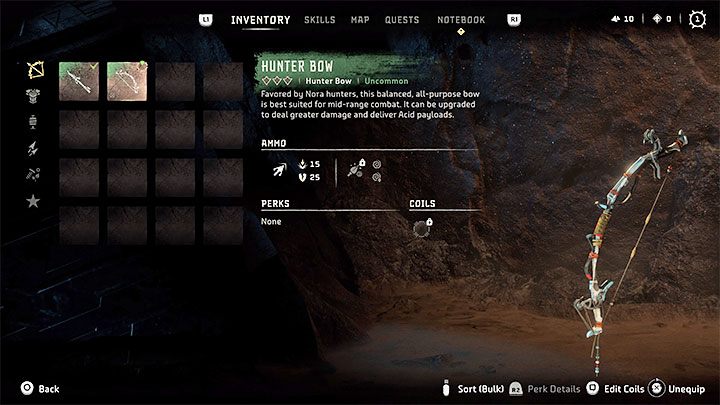 Łuk myśliwski (Hunter Bow) to z kolei pierwsza broń dystansowa - Horizon Forbidden West: Jak zdobyć pierwsze bronie? - Horizon Forbidden West - poradnik do gry