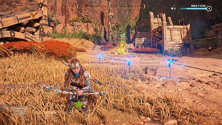 W przypadku braku możliwości używania strzał kwasowych możecie polegać na zdobytym niedawno potykaczu i rozstawiać z jego pomocą pułapki z linami - Horizon Forbidden West: Ku granicy (To the Brink) - solucja, opis przejścia - Horizon Forbidden West - poradnik do gry