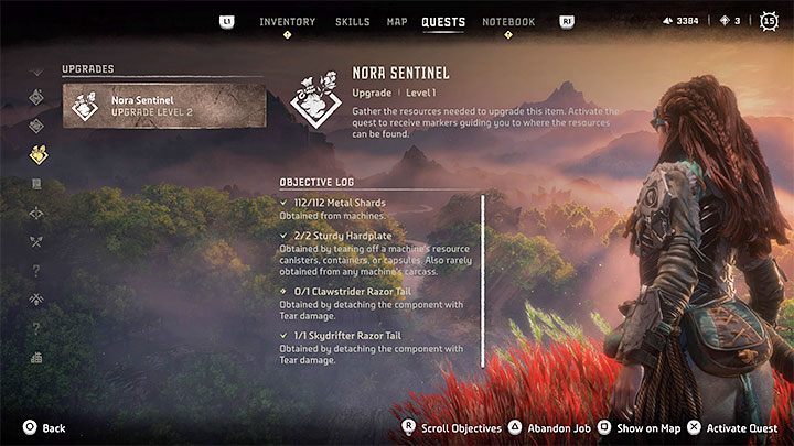 Jeśli znajdziecie się w jednej z sytuacji opisanych w poprzednim podpunkcie, to w tym samym oknie możecie wcisnąć Trójkąt, doprowadzając w ten sposób do utworzenia zlecenia powiązanego z danym przedmiotem - Horizon Forbidden West: Czym są i jak aktywować Zlecenia (Jobs)? - Horizon Forbidden West - poradnik do gry