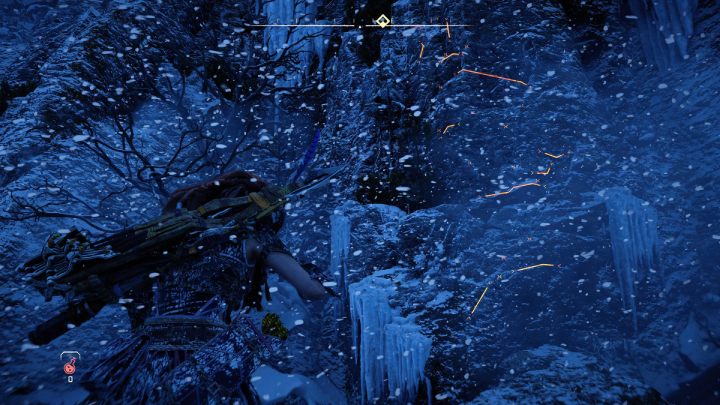 Podejdźcie do skalnej ściany i przeskanujcie otoczenie - Horizon Forbidden West: Marsz Żołnierza (A Soldiers March) - solucja, opis przejścia - Horizon Forbidden West - poradnik do gry