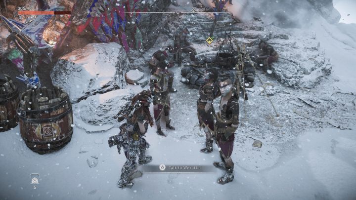 Po wykonaniu zadania, zeskoczcie z góry i otwórzcie tarczoskrzydło - Horizon Forbidden West: Marsz Żołnierza (A Soldiers March) - solucja, opis przejścia - Horizon Forbidden West - poradnik do gry