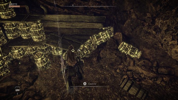 Zbadajcie notatkę leżącą na jednej z beczek i opuśćcie kopalnię - Horizon Forbidden West: Kolcogrzbiety (The Bristlebacks) - solucja, opis przejścia - Horizon Forbidden West - poradnik do gry