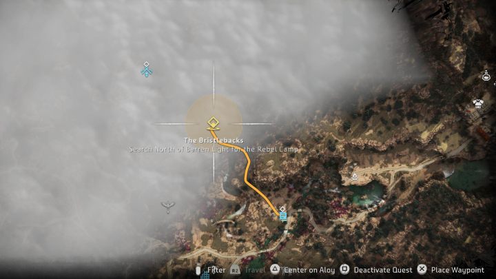 Po ukończeniu 4 misji głównej Ambasada (The Embassy) Aloy otrzyma informację o obozie buntowników - Horizon Forbidden West: Kolcogrzbiety (The Bristlebacks) - solucja, opis przejścia - Horizon Forbidden West - poradnik do gry