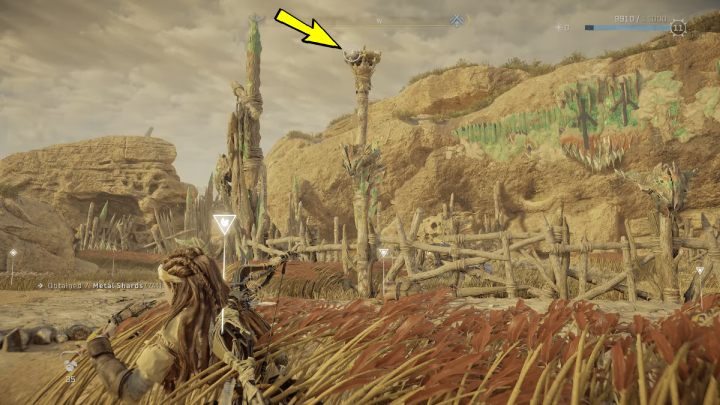 Podskoczcie do uchwytu i stańcie na słupie - Horizon Forbidden West: Kolcogrzbiety (The Bristlebacks) - solucja, opis przejścia - Horizon Forbidden West - poradnik do gry