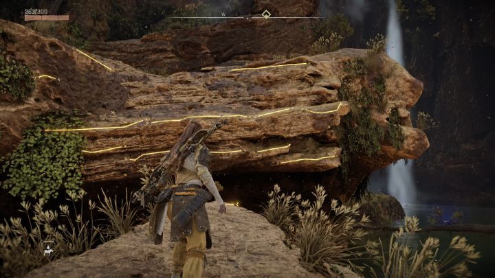 Przeskanujcie teren i przeskoczcie na skałę wiszącą nad wodą - Horizon Forbidden West: Sygnały Słońca (Signals of the Sun) - solucja, opis - Horizon Forbidden West - poradnik do gry