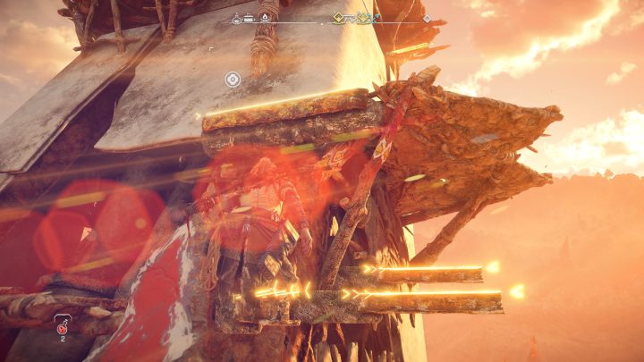 Gdy dostaniecie się dostatecznie wysoko, na ekranie pojawi się ikona sygnalizująca następny uchwyt - Horizon Forbidden West: Siła sygnału (Signal Spike) - solucja, opis przejścia - Horizon Forbidden West - poradnik do gry