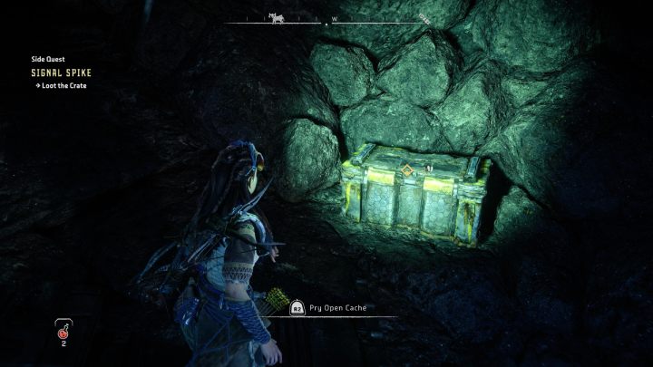 Zabierzcie zawartość skrzyni i odsłuchajcie całą wiadomość - Horizon Forbidden West: Siła sygnału (Signal Spike) - solucja, opis przejścia - Horizon Forbidden West - poradnik do gry