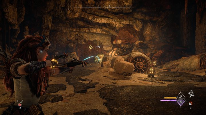 Użyjcie bomb wybuchających, aby podpalić beczki stojące przy ścianie - Horizon Forbidden West: Granica opłacalności (Breaking Even) - solucja, opis przejścia - Horizon Forbidden West - poradnik do gry