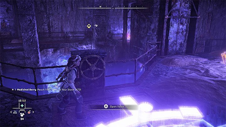 Zlokalizujcie drabinę żeby wyjść z wody i dotrzeć do pierwszego zaworu - Horizon Forbidden West: Morze piasku (The Sea of Sands) - solucja, opis przejścia - Horizon Forbidden West - poradnik do gry