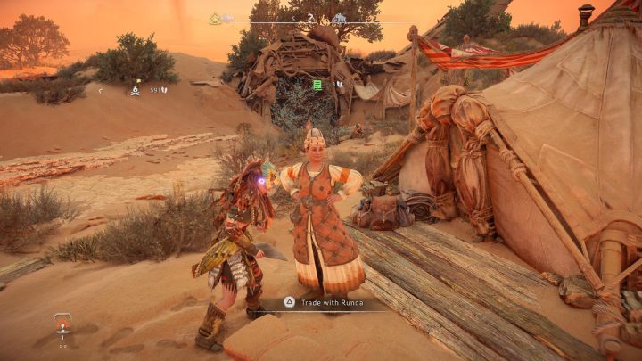 Handlarz złomem Piaskownia znajduje się w regionie Piaskownica (Stillsands), przy starożytnych ruinach - Horizon Forbidden West: Piaskownia (Stillsands) - lista wszystkich kontraktów - Horizon Forbidden West - poradnik do gry