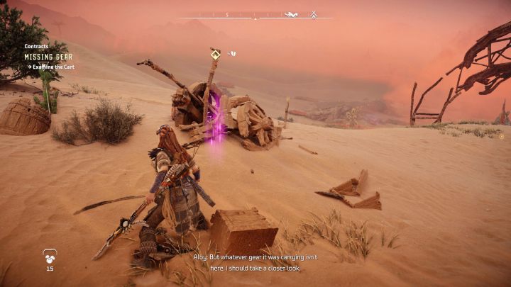 Udajcie się w wyznaczone miejsce obok obozu Nigdzieś (Camp Nowhere) - Horizon Forbidden West: Piaskownia (Stillsands) - lista wszystkich kontraktów - Horizon Forbidden West - poradnik do gry