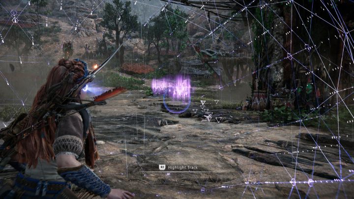 Uruchomcie fokus i zaznaczcie odnalezione ślady - Horizon Forbidden West: Krew za krew (Blood for Blood) - solucja, opis przejścia - Horizon Forbidden West - poradnik do gry