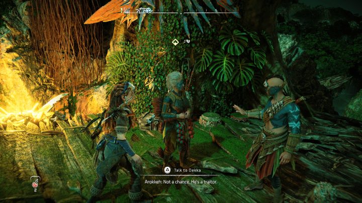 Udajcie się do osady Krawędź (Falls Edge) niedaleko Gaju Pamięci i porozmawiajcie z Dekką - Horizon Forbidden West: Krew za krew (Blood for Blood) - solucja, opis przejścia - Horizon Forbidden West - poradnik do gry