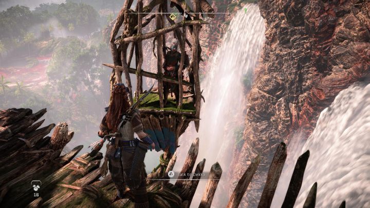 Na koniec wróćcie do osady Krawędź i porozmawiajcie z Dekką, która będzie na Was czekała uwięziona w klatce - Horizon Forbidden West: Krew za krew (Blood for Blood) - solucja, opis przejścia - Horizon Forbidden West - poradnik do gry