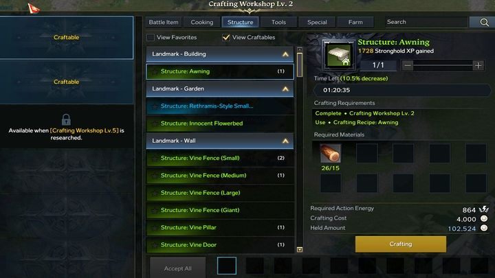 Wszelkie aktywności w twierdzy - budowa, odkrywanie w laboratorium i ekspedycje statkami - zwiększają Stronghold XP - Lost Ark: Twierdza (Stronghold) - Lost Ark - poradnik do gry