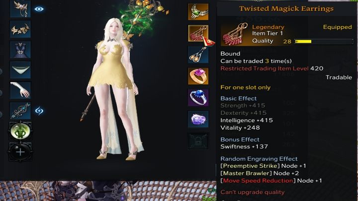 Głównym modyfikatorem statystyk jest biżuteria: kolczyki, pierścionki naszyjniki - w tym kolczyki i pierścionki możecie nosić po dwa - Lost Ark: Combat stats (Atrybuty) - czym są? - Lost Ark - poradnik do gry