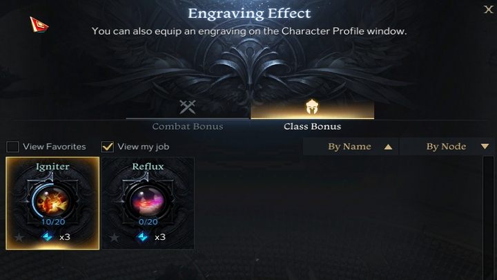 Te specjalne engravings znajdziecie w oknie Engraving Effect (Alt+I) w zakładce Class Bonus - Lost Ark: Umiejętności (skills) i buildy - Lost Ark - poradnik do gry