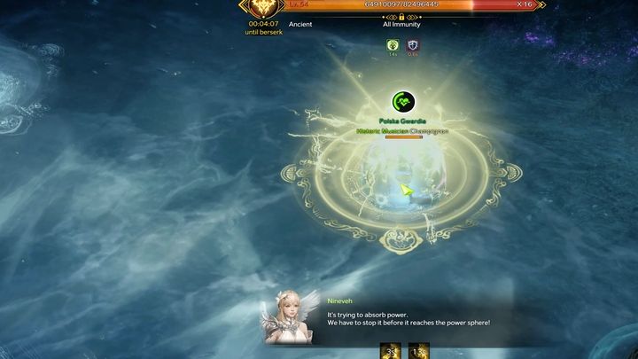 W drugiej fazie (8 pasków zdrowia) procedura się powtarza, jednakże musicie zatrzymać się przy zebraniu trzeciej kuli (zmienia się wtedy kierunek rotacji), i lecieć do ostatniej kuli - Lost Ark: Tranquil Karkosa - boss, jak pokonać? - Lost Ark - poradnik do gry 