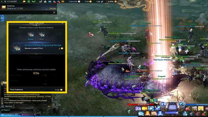 Po udanej walce odbywa się aukcja, na której dostępne są engraving books - im wyższy poziom bossa, tym lepsze księgi - Lost Ark: Field Bosses - informacje - Lost Ark - poradnik do gry 