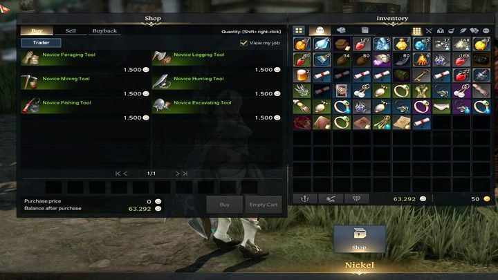 Podstawowe narzędzia można zakupić w sklepie - dla początkującego gracza mogą się jednak wydawać nieco drogie - Lost Ark: Tworzenie narzędzi i różnice między nimi - Lost Ark - poradnik do gry